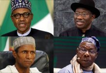 Obasanjo, Yaradua, Goodluck and Buhari.