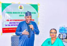 Director, Road Transport and Mass Transit Administration, Ibrahim Musa, during the opening remark at the event earlier today.