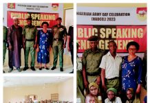 Personnel of 23rd brigade command, students and other stakeholders during the sensitization by men of Nigerian Army