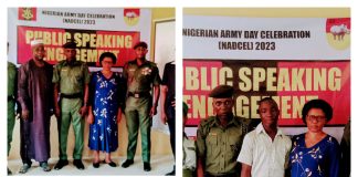 Personnel of 23rd brigade command, students and other stakeholders during the sensitization by men of Nigerian Army