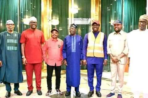 Leadership of organized labour after a meeting with president Bola Ahmed Tinubu.