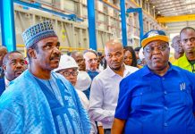 Minister of Transportation and others during the kick off of the Ibandan dry port.