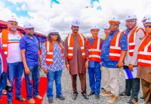 Minister of transportation during the inspection of the project.