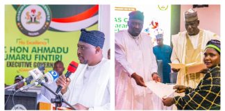 Governor Fintiri unveiling the credit guarantee scheme today at Government house Yola.