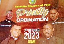 The newly ordained priests.