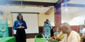 A session during the training.