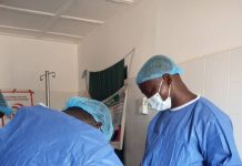 Doctors at work during the medical outreach.