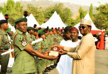 The minister of state for defence during the occasion.