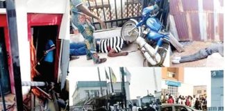 Scene of Offa Bank robbery.