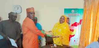 Zira taken over the instrument of office from immediate past DG of PAWECA Bello.