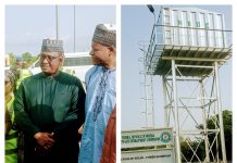NEDC MD and his team during the inspection of projects in Yola on Thursday.