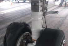 Max airline burst tyres.