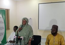 Official of the foundation addressing journalists during the workshop.