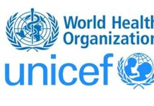 UNICEF, WHO logos.