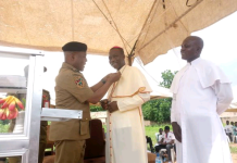 Bishop Mamza while being decorated as ambassador of NDLEA for his crusade against drugs in Yola on Friday.