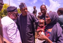 Gov Fintiri and Gov Zulum during the sympathy visit.