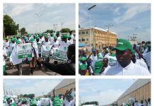 Adamawa youths during the solidarity walk in Yola on independence day.