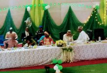 Members of the high table during the pre-convocation/ 50th anniversary lecture of FCE on Friday.
