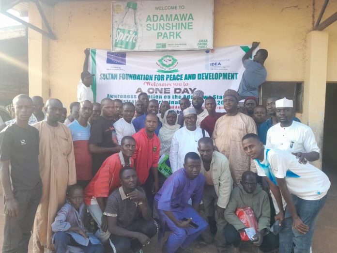A group photo of stakeholders shortly after the sensitization at Adamawa Sunshine Park on Thursday.