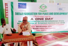 Barr. Ishaq Abdullahi and Barr. Musa Maisaje delivering the key awareness messages.
