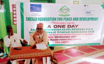 Barr. Ishaq Abdullahi and Barr. Musa Maisaje delivering the key awareness messages.