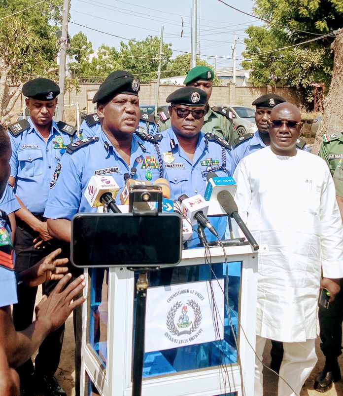 Adamawa CP addressing journalists at the end of the year press conference on Thursday in Yola.