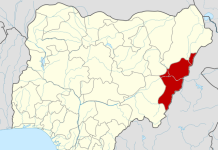 Map of Adamawa State.