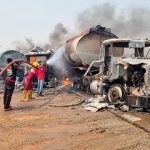 Death toll in Niger tanker explosion hits 98, NSEMA discloses The remains of the ill fated tanker.