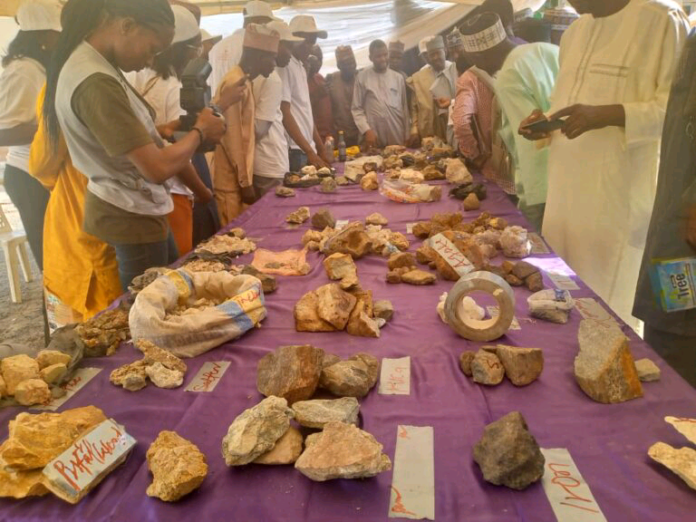 Various mineral deposits, precious stones in display during the summit which started from Tuesday in Yola.