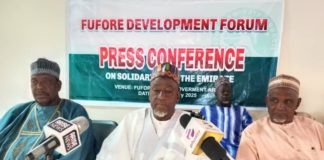 Members of Fufore Development Forum during the press conference in support of the newly created Fufore emirate on Saturday.