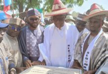 Dogara, Sen Buba and other dignitaries at the commissioning of the road project in Bauchi on Saturday.