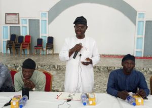 Sen Yaroe delivering his address during the stakeholders meeting.