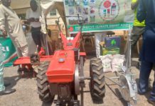 A farm implement on display during the summit.