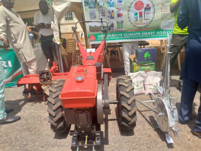 A farm implement on display during the summit.