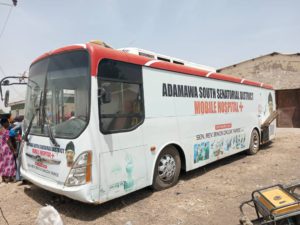 Mobile clinic procured by the senator aided the medical outreach.