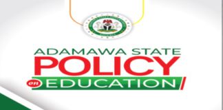 Snapshot of cover page of the Adamawa State policy on education.