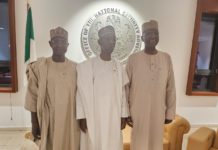 Left to Right: Hon Idi Muktar, minister of livestock, Mallam Nuhu Ribadu, NSA and ex-SGF, Boss Mustapha during Iftar meeting which took place at ONSA on Tuesday.