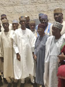 NSA with other notable sons of Adamawa during the Iftar breakfast at ONSA on Tuesday.