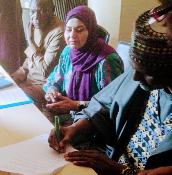 Executive chair of APHCDA during the signing of the agreement on Friday in Yola.