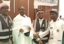 Adamawa Pilgrims officials with staff of companies which provide accommodation for state pilgrims yesterday.