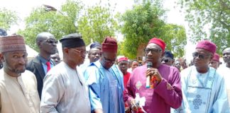The commissioning of the refurbished classrooms at Kpasham, Demsa LG of Adamawa on Thursday.