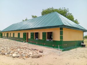The newly reconstructed block of three classrooms and principal's office at GDSS Kpasham in Demsa LG of Adamawa State.