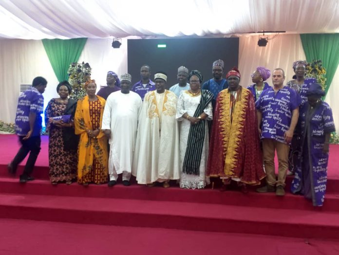 A group photo of some critical stakeholders at the closing ceremony of WoRGE project on Monday in Yola.