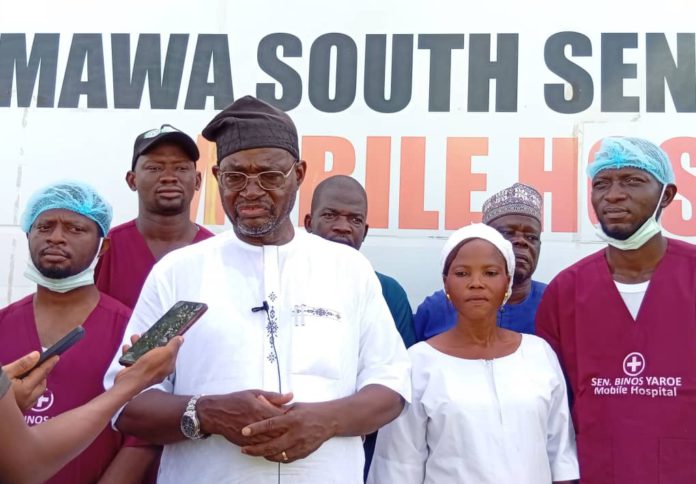 Sen. Yaroe at the medical outreach.