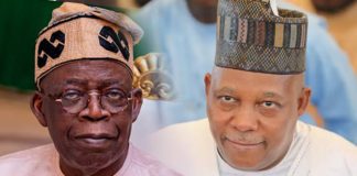 A picture of president Tinubu alongside the vice president, Kashim Shettima.