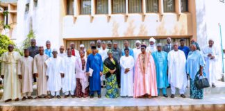 A group photo of governor Fintiri with other stakeholders during the unveiling of the new commission in Yola on Monday.