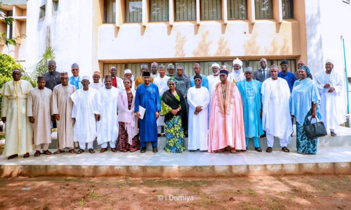 A group photo of governor Fintiri with other stakeholders during the unveiling of the new commission in Yola on Monday.