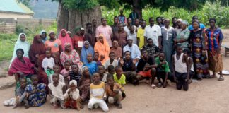 A group picture of WASH exco and members of Sugu I community in Ganye LG during a visit by our correspondent on Wednesday.