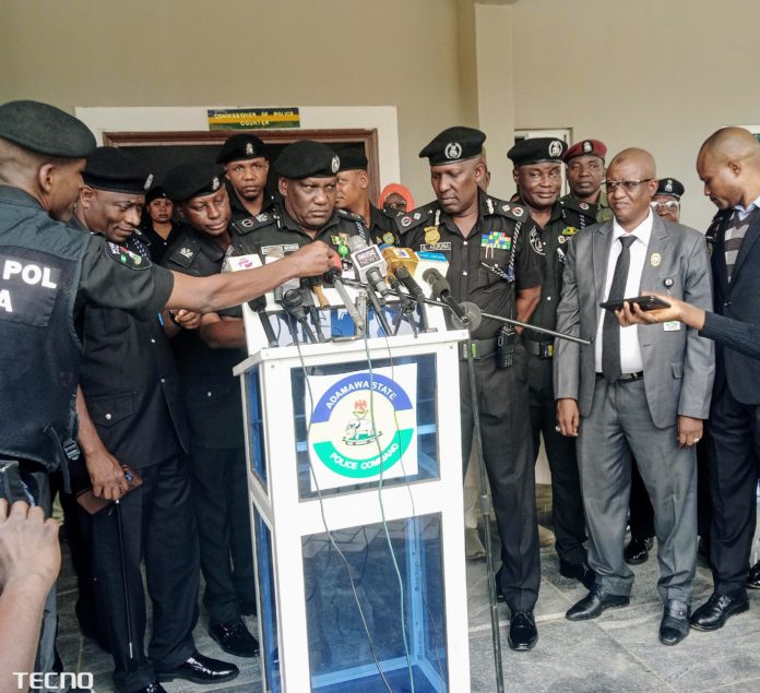 CP of police Dankombo during the address.