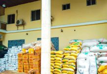 Some of the food items Salihu donated to Tol Huba for onward distribution to the victims of the flood disaster.